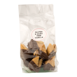 Free from Gluten fortune cookies, chocolate dipped
