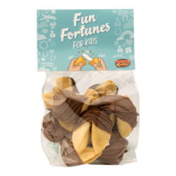 Kids fortune cookies, chocolate dipped